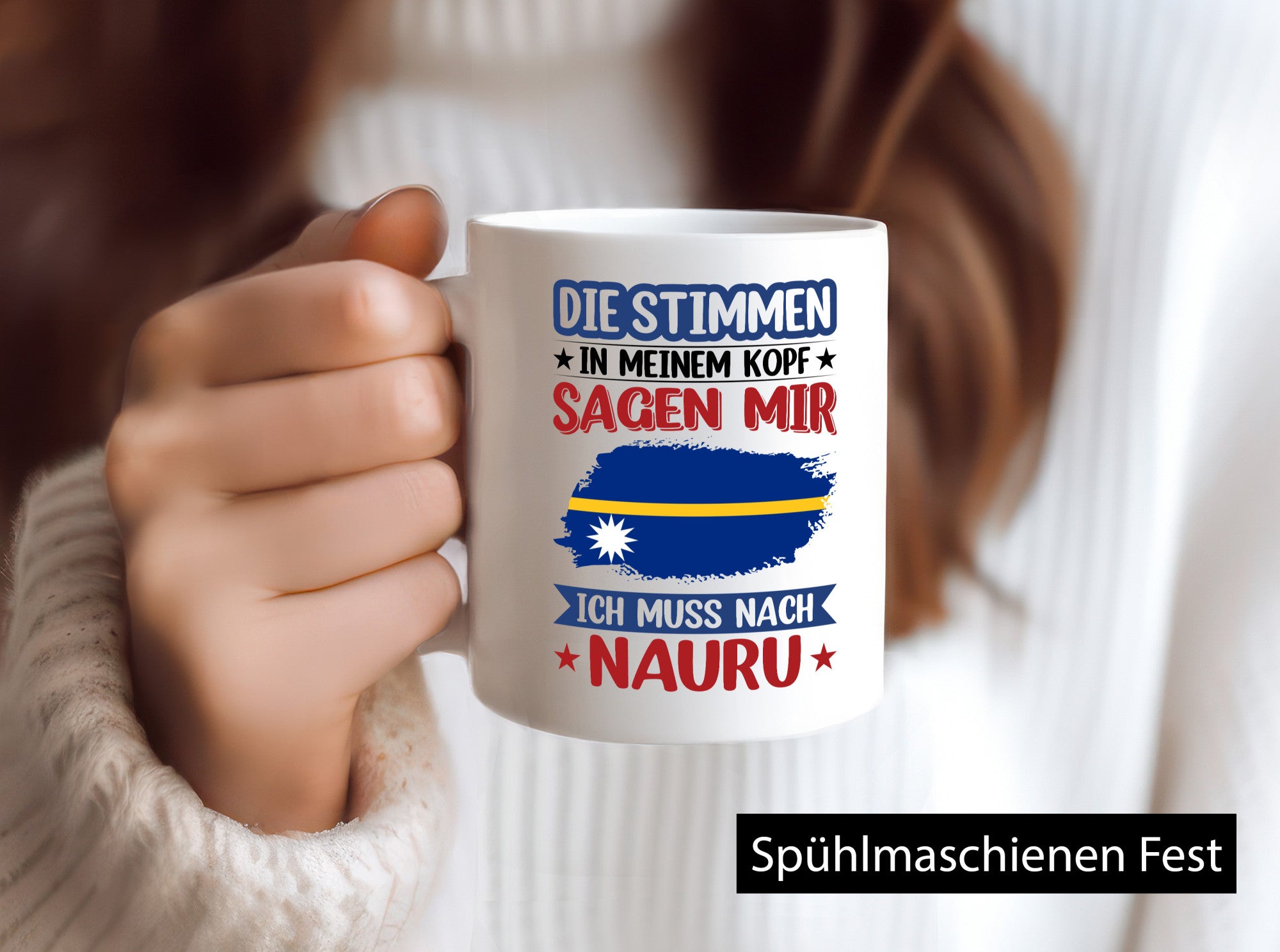 Nauru | Urlaub Stimmen in meinem Kopf Traumland Geschenkidee Humor Tasse