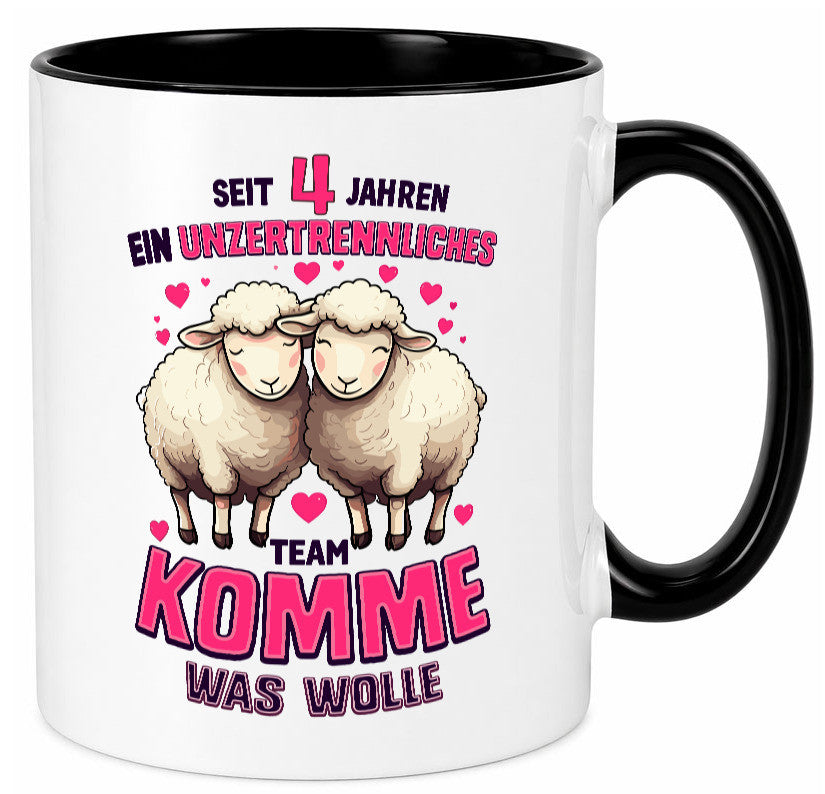 4 Jahre Verheiratet | ein Team Ehepaar v2 Humor Geschenkidee Tasse