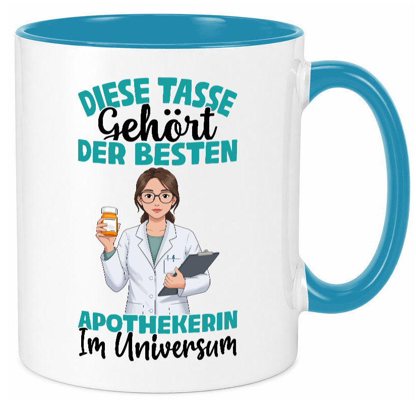 Im Universum: Apothekerin | Apotheke Pharmazie lustiger Spruch Geschenk Humor Tasse