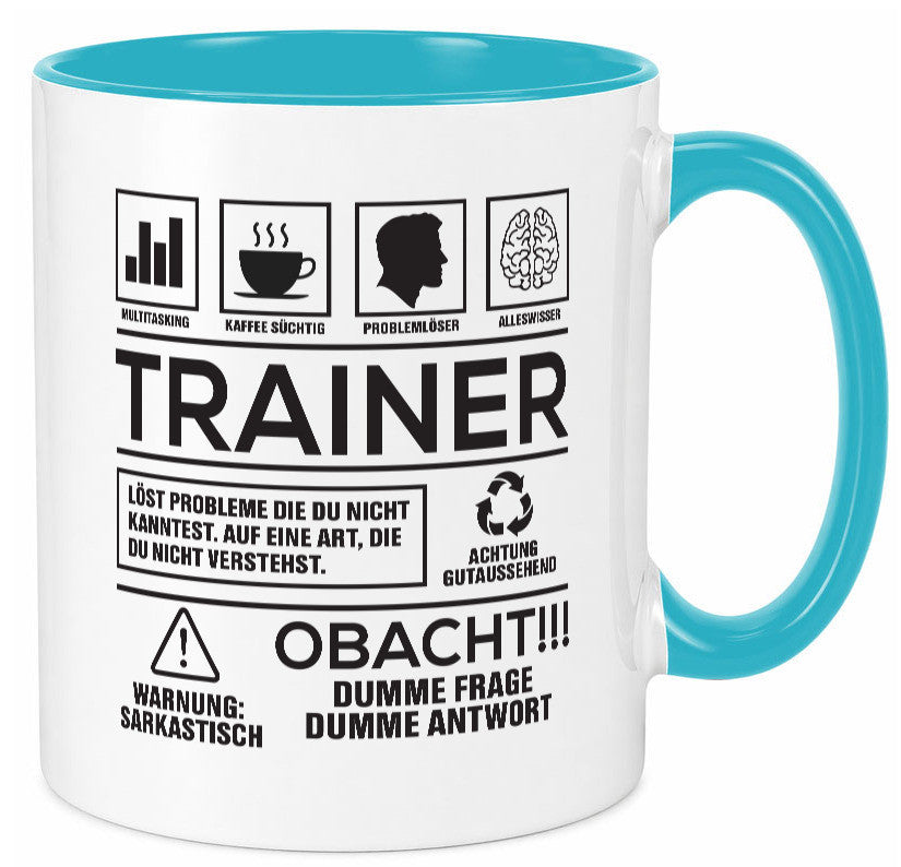 Achtung Probleme Trainer | Verein Sport lustig Humor Geschenkidee Geschenk Tasse