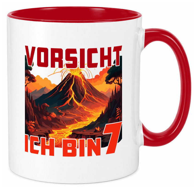 7. Geburtstag | 7 Jahre Vulkanausbruch Vulkan lustig Geschenkidee Geschenk Tasse