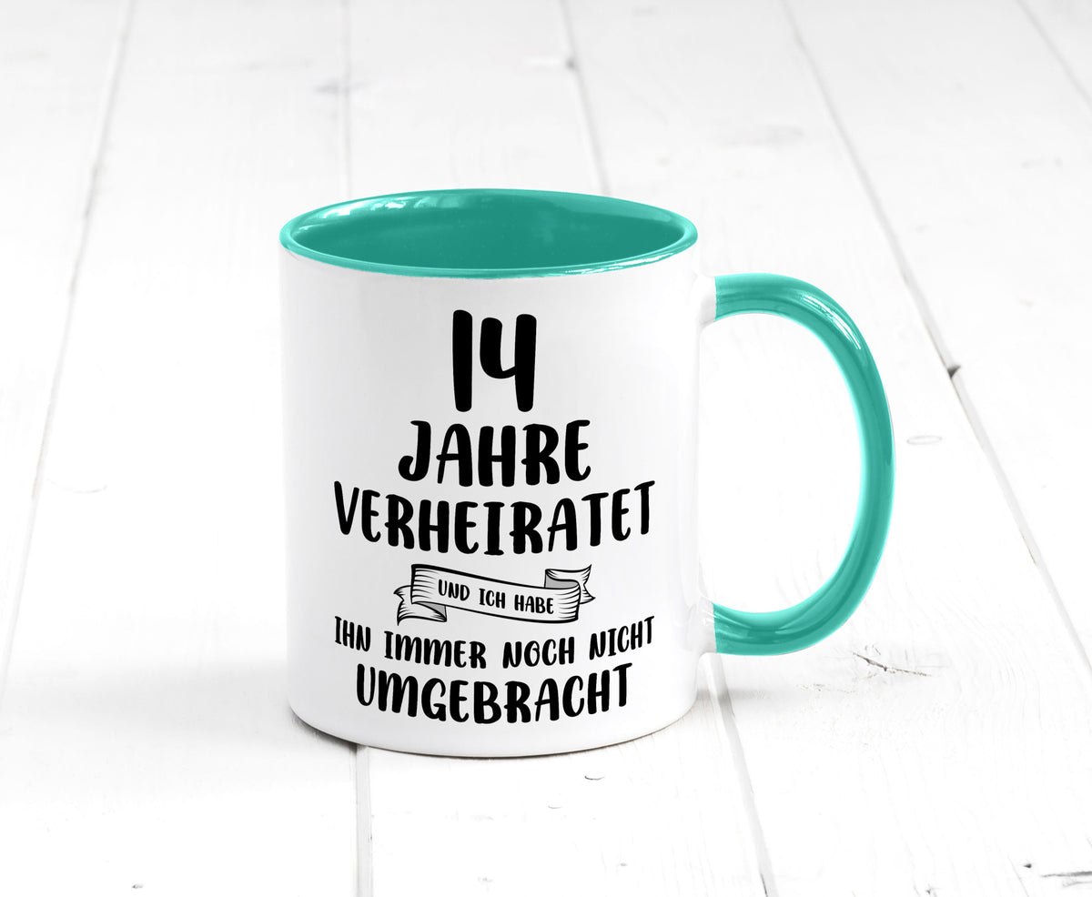 14 Jahre Verheiratet, immer noch am Leben! lustig Humor Geschenkidee Geschenk Tasse