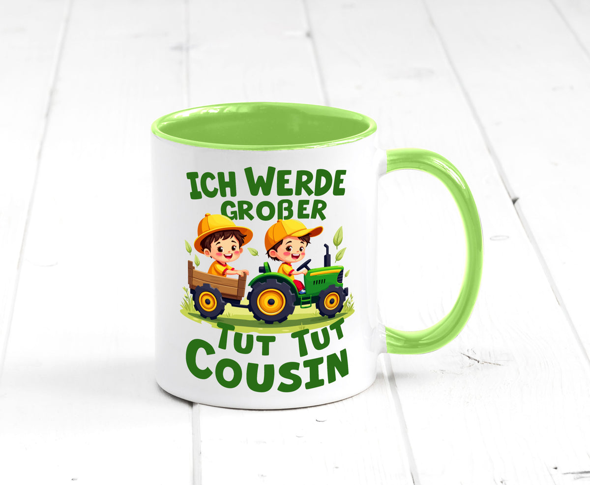 Ich werde Großer Cousin | Familie Bauer lustiger Spruch Geschenk Geschenkidee Tasse