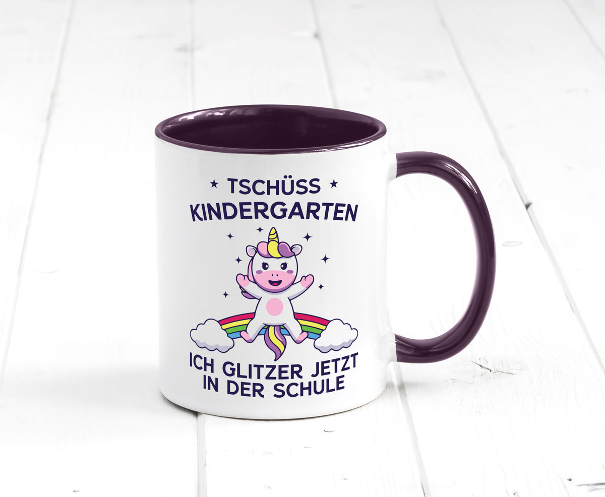 Kindergarten, jetzt Schule | Einhorn Geschenk Humor Geschenkidee lustiger Tasse