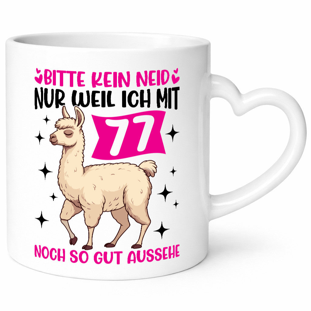 77. Geburtstag | 77 Jahre Lama gut aussehen Humor Geschenkidee Tasse