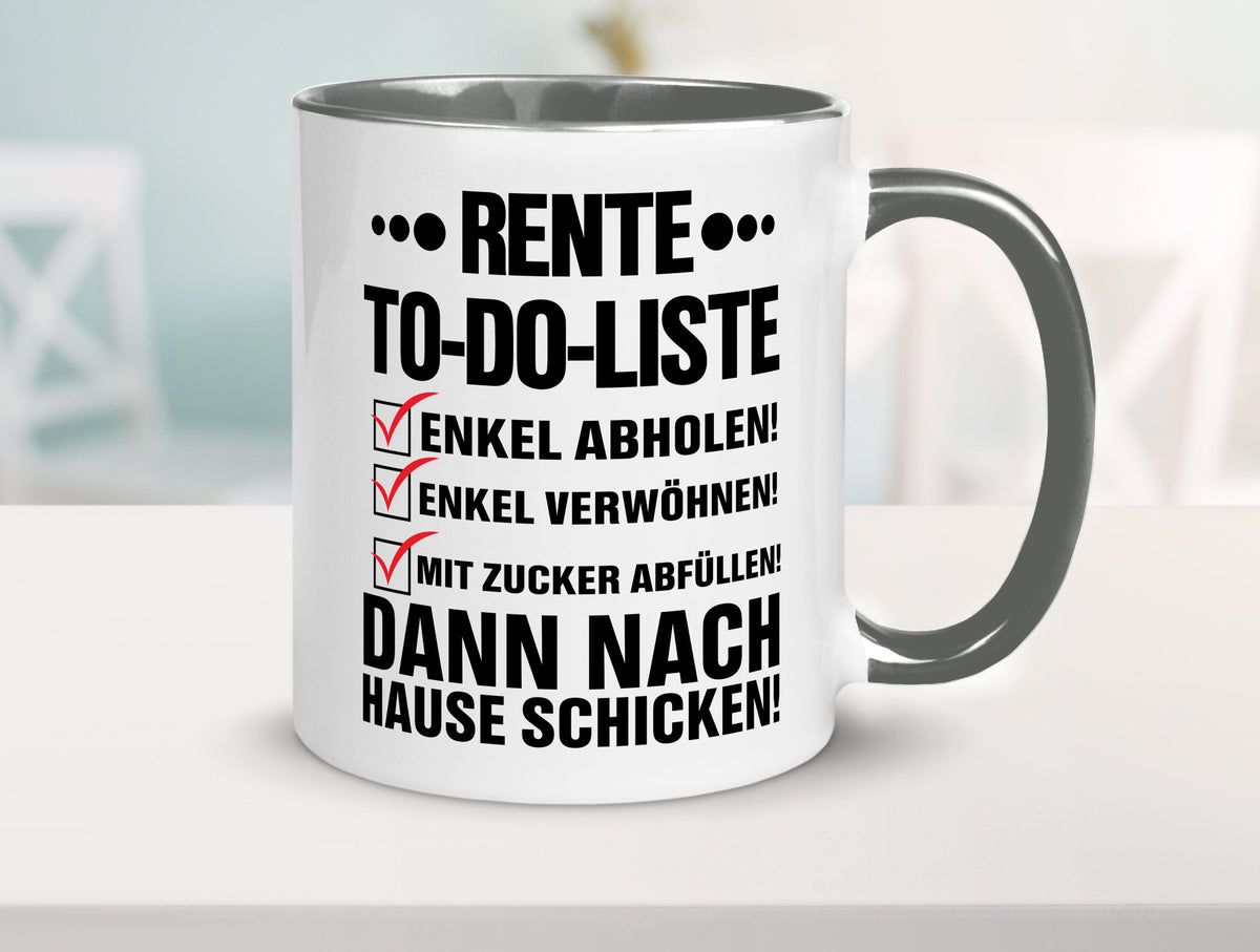 Rente To-Do-Liste | Rentner Tasse Enkel verwöhnen Geschenk Ruhestand Jubiläum
