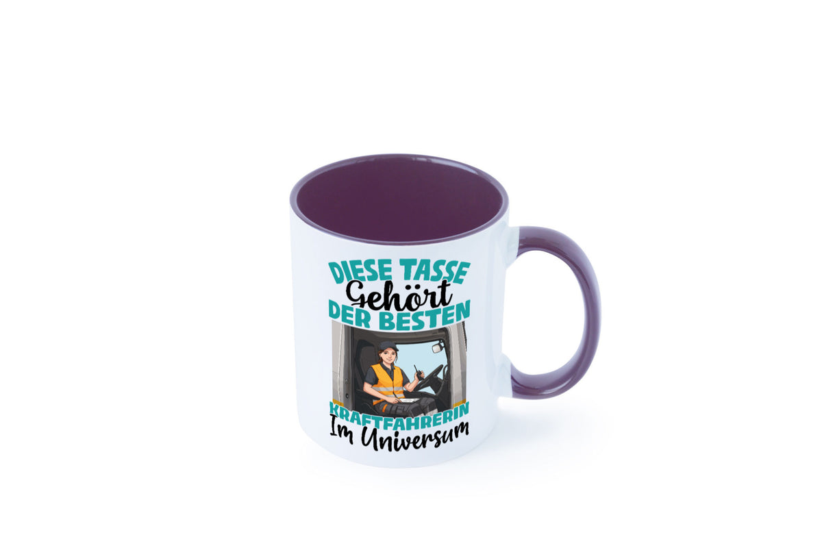 Im Universum: Kraftfahrerin | Lastwagen LKW lustig Humor Geschenkidee Geschenk Tasse