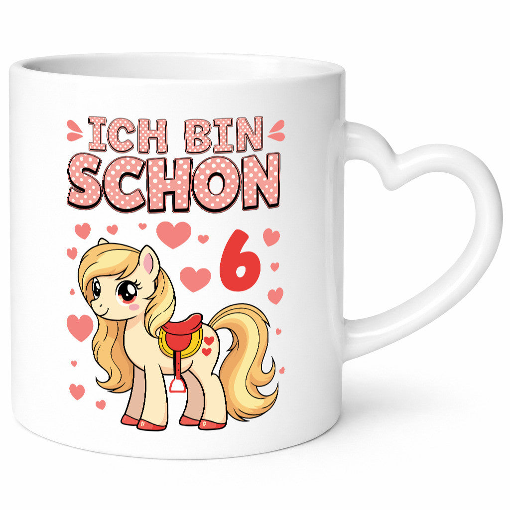 6. Geburtstag | 6 Jahre Mädchen Reiten Pony Geschenkidee Humor Tasse