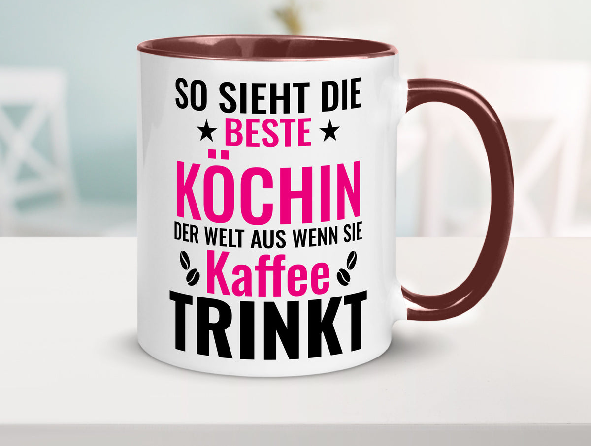 Kaffee trinkt: Köchin | Chefköchin Chefkoch Humor Arbeit Kollegen Büro Tasse