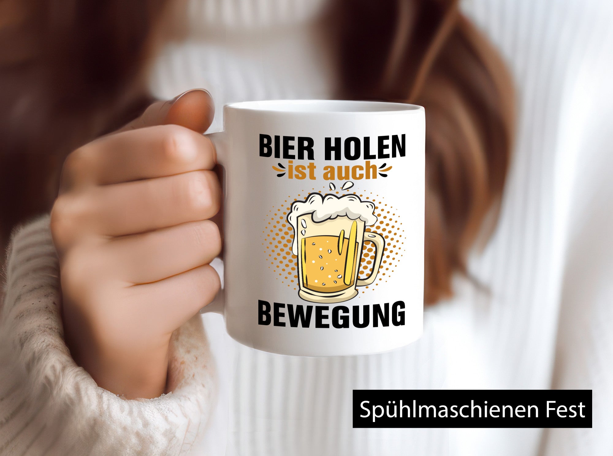 Bier holen ist auch Bewegung | vatertag Männer Humor Familie Geschenkidee Tasse