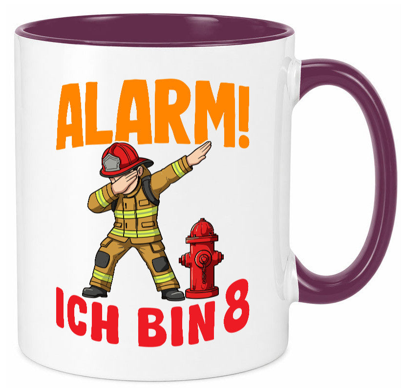 8. Geburtstag | 8 Jahre Feuerwehr Junge lustig Geschenkidee Geschenk Tasse