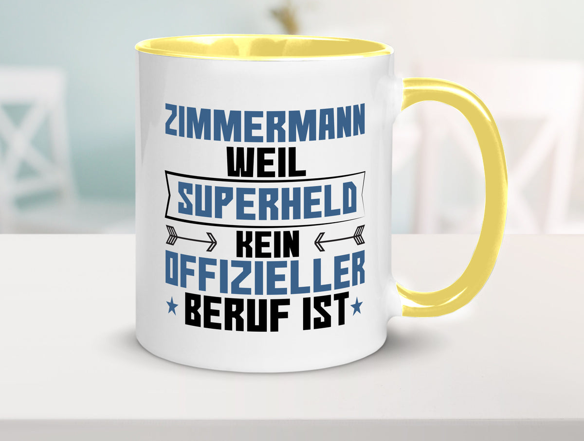 Superheld Zimmermann | Handwerker Holzbau Geschenk Humor Geschenkidee lustiger Tasse