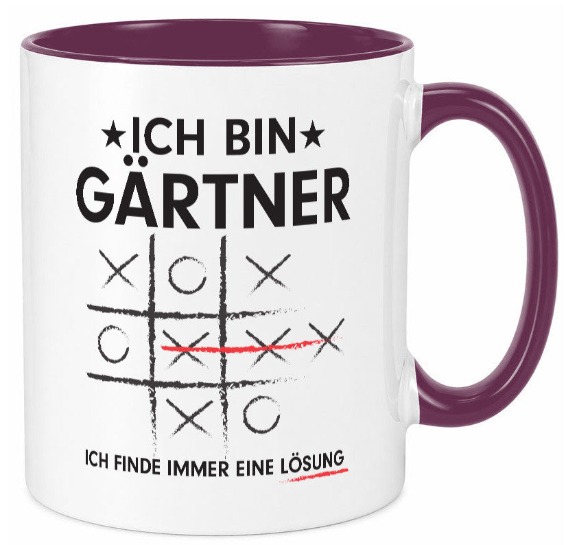 Lösung finden: Gärtner | Gartenbau v2 Geschenk Humor Geschenkidee lustiger Tasse
