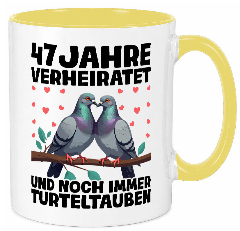 47 Jahre verheiratet | Turteltauben Ehe Ehepaar Humor Geschenkidee Tasse