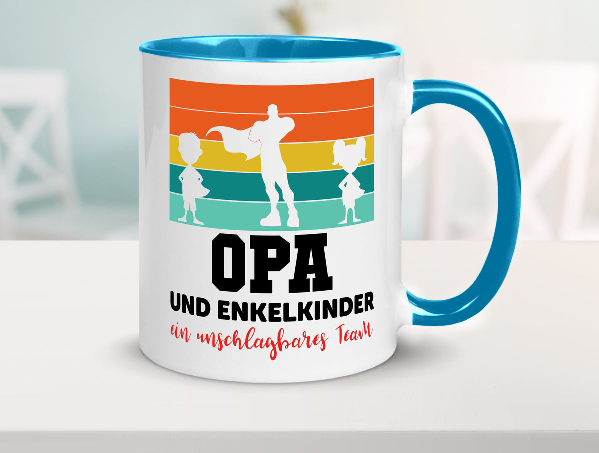 Opa und Enkelkinder ein unschlagbares Team Geschenkidee Familie Humor Tasse