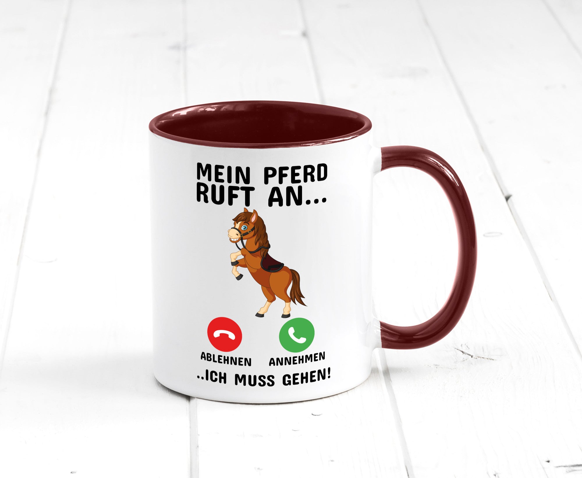 Mein Pferd ruft an Humor Geschenkidee Tasse