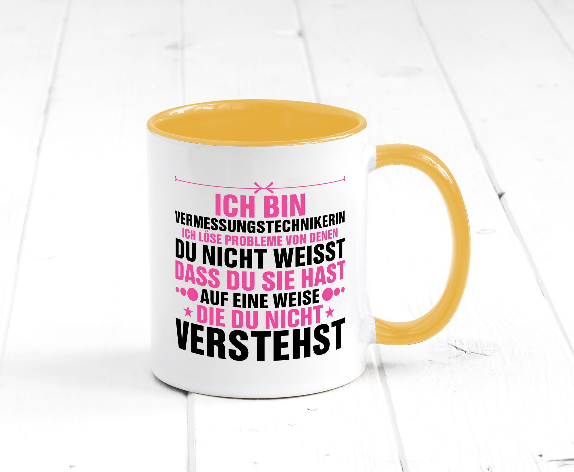 Löse Probleme: Vermessungstechnikerin | Techniker Geschenkidee Humor Tasse