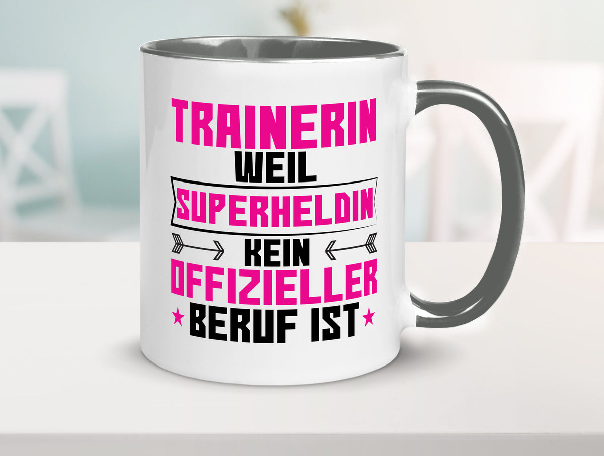 Superheldin Trainerin | Sportverein Humor Geschenkidee Tasse