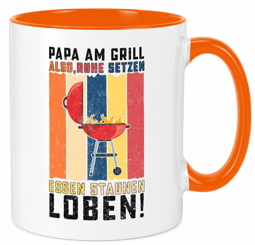 Papa am Grill | Grillmeister BBQ Grillabend v2 Geschenkidee Humor Tasse