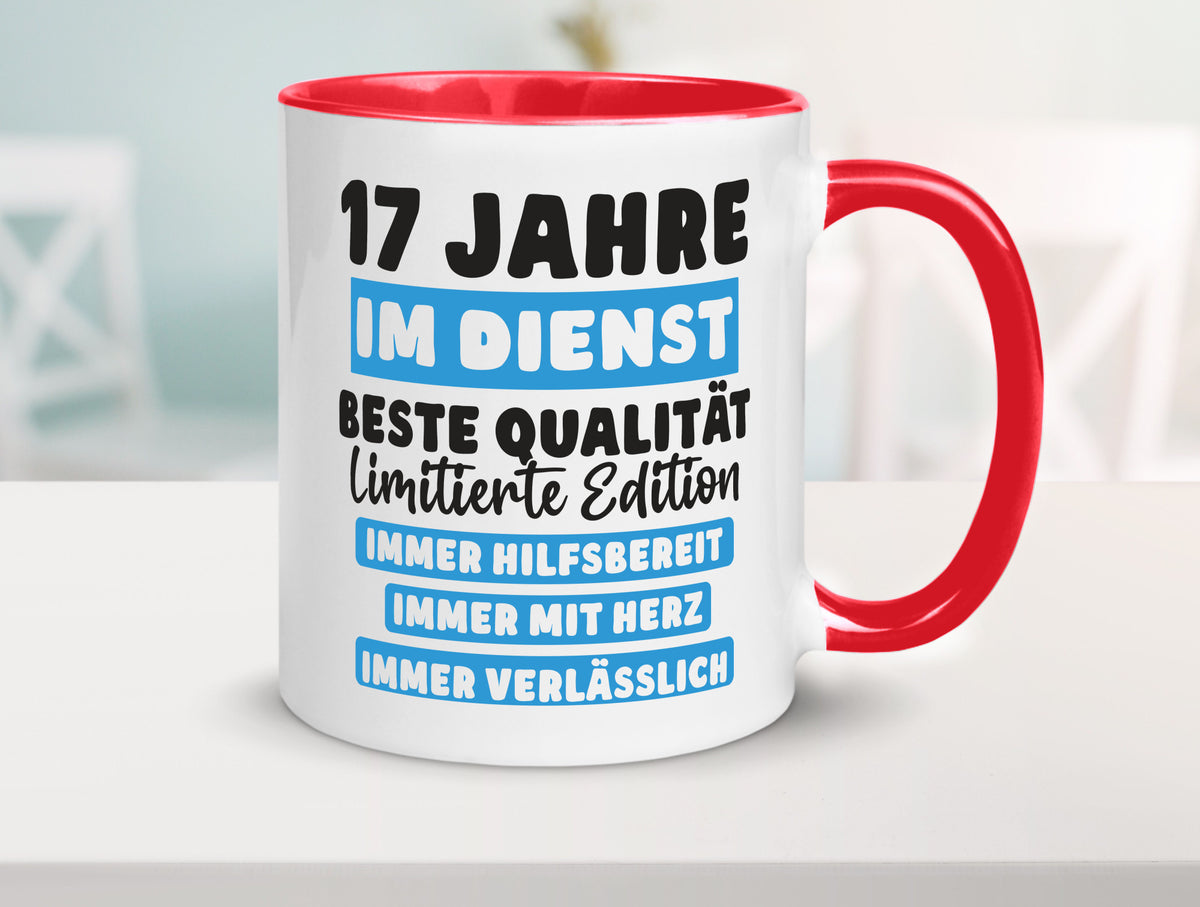 17 Jahre im Dienst | Jubiläum Arbeit v6 Humor Kollegen Büro Geschenkidee Tasse