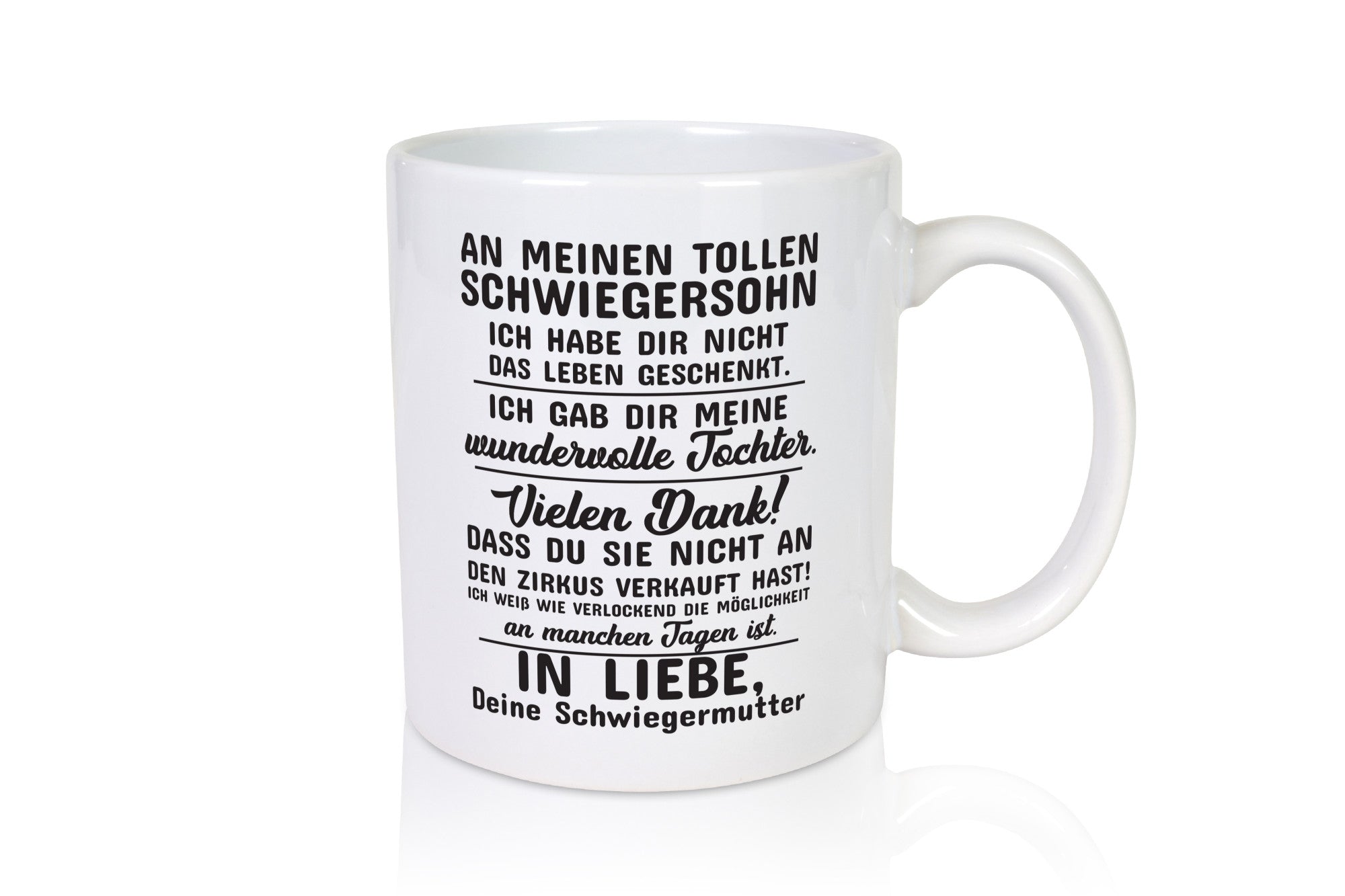 An meinen tollen Schwiegersohn lustiger Spruch Geschenk Familie Geschenkidee