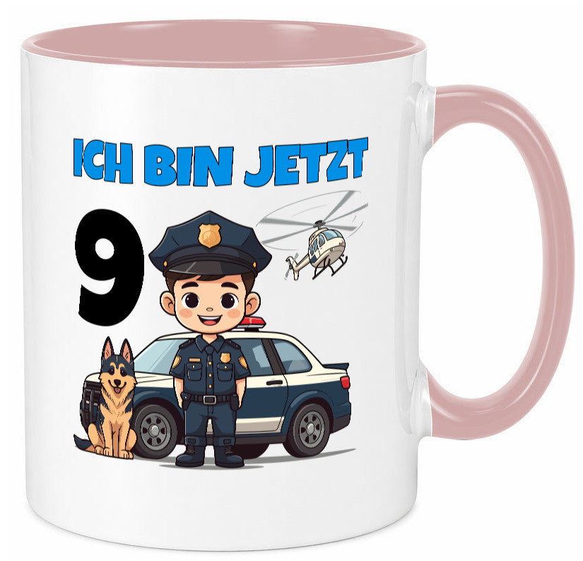 9. Geburtstag | 9 Jahre Polizei Kind Polizeiauto lustig Geschenkidee Geschenk Tasse