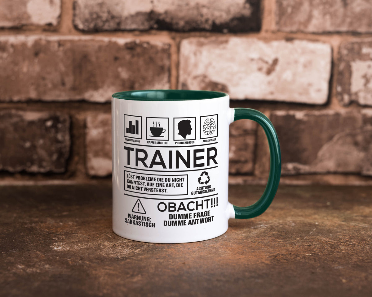 Achtung Probleme Trainer | Verein Sport lustig Humor Geschenkidee Geschenk Tasse