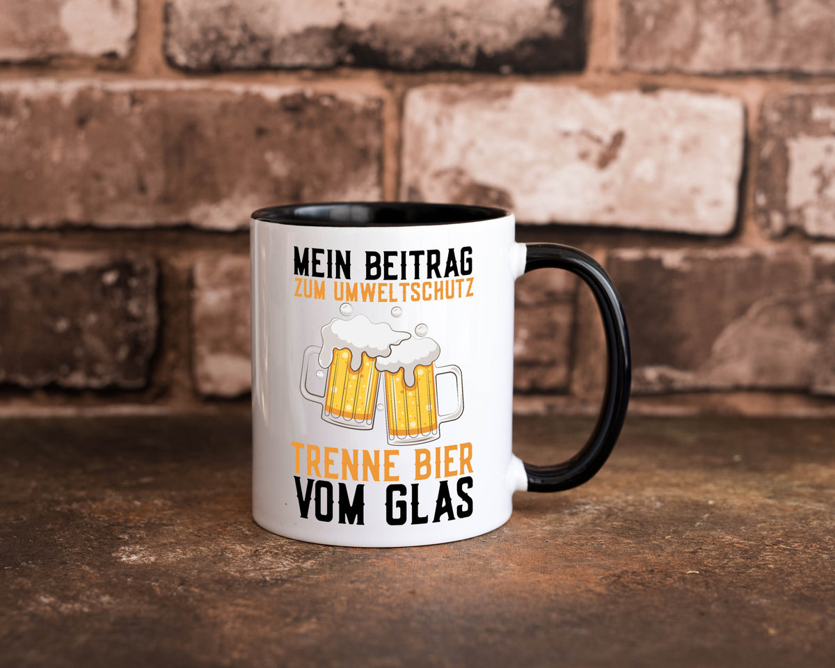 Beitrag zum Umweltschutz | Biertrinker Party Pils lustiger Spruch Geschenk Tasse