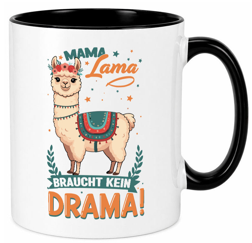Mama Lama braucht kein Drama | Muttertag Humor Familie Geschenkidee Tasse