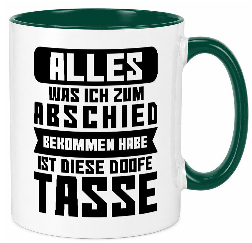 Zum Abschied | Kollegen Jobwechsel Büro Abschluss Geschenk Arbeit lustiger Tasse