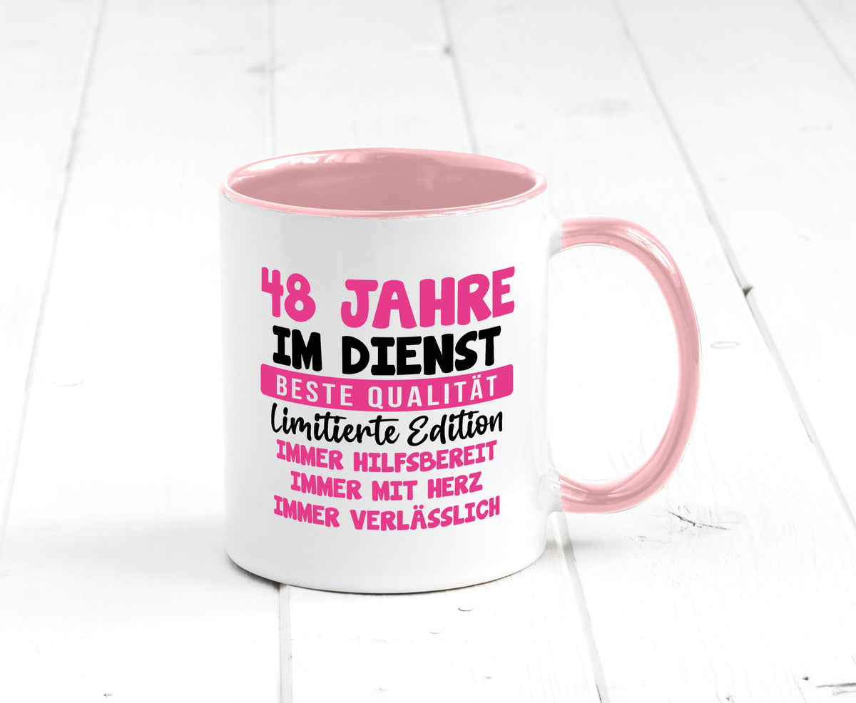 48 Jahre im Dienst | Jubiläum Arbeit v10 lustiger Spruch Geschenk Kollegen Büro Tasse