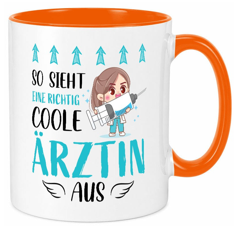 So sieht eine richtig Coole Ärztin aus | Krankenhaus Geschenk Humor Tasse