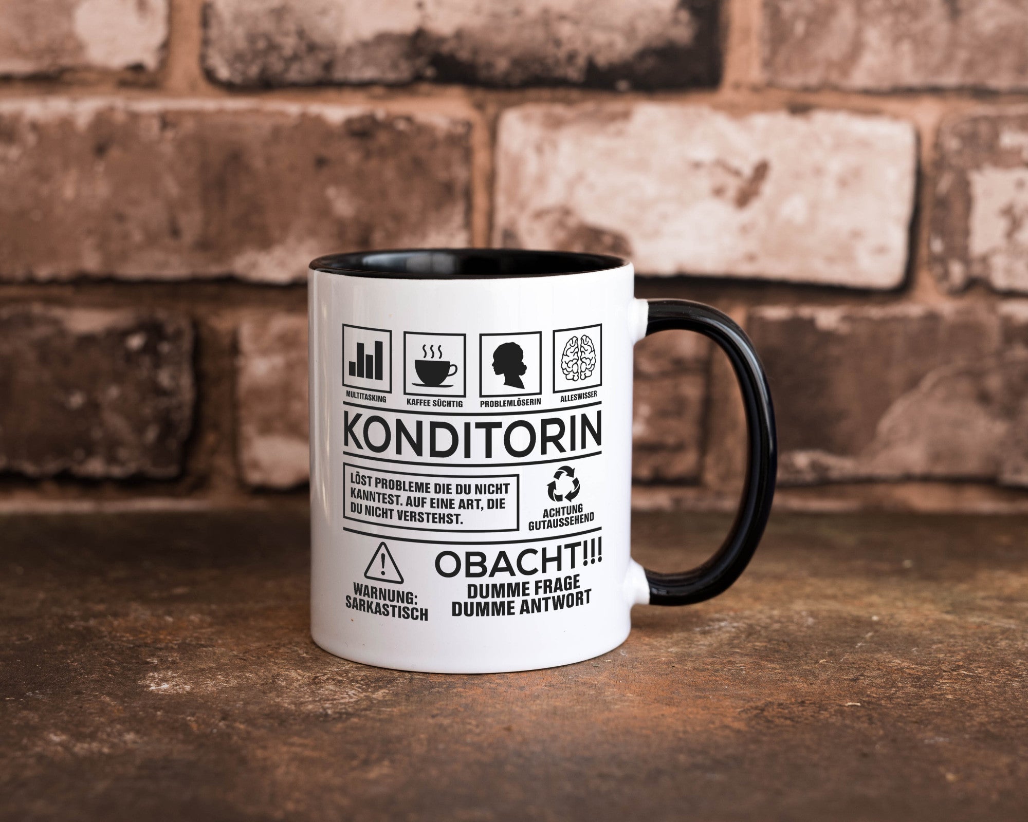 Achtung Probleme Konditorin | Konditorei lustiger Spruch Geschenk Humor
