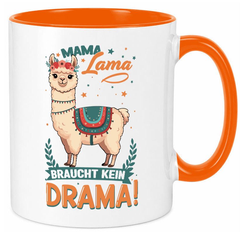 Mama Lama braucht kein Drama | Muttertag Humor Familie Geschenkidee Tasse