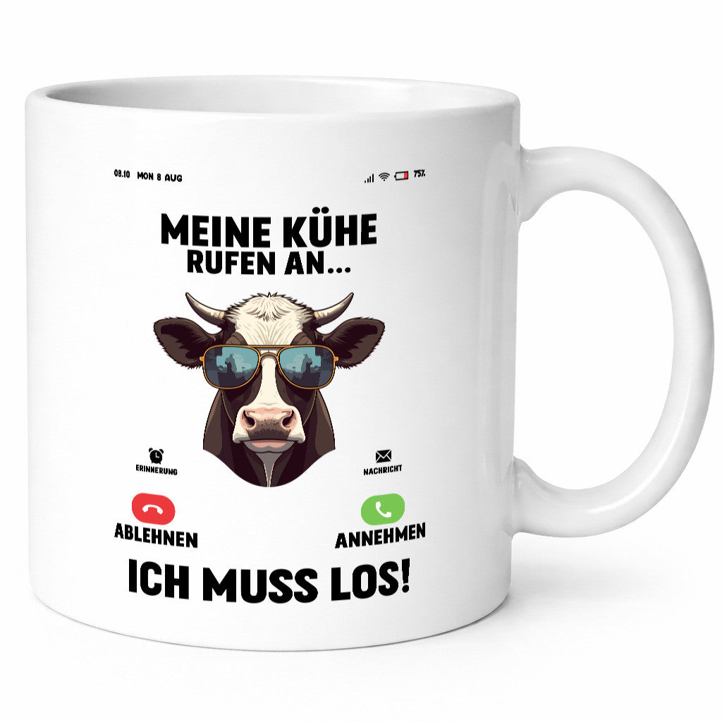 Meine kühe rufen an | Landwirt Bauer v2 lustig Humor Geschenkidee Geschenk Tasse