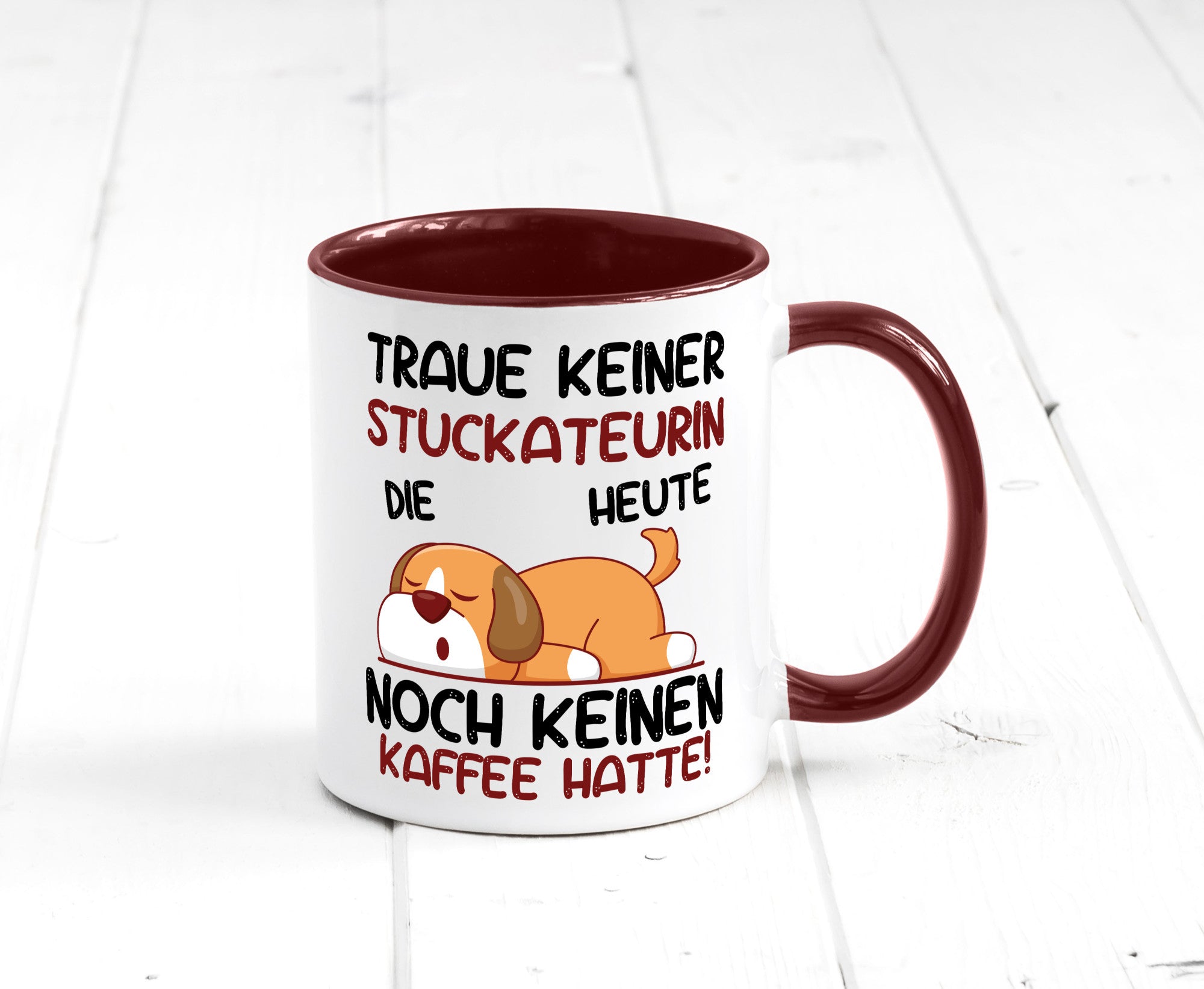Traue keiner Stuckateurin | Innenausbau lustig Humor Geschenkidee Geschenk Tasse