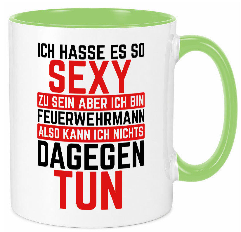 Sexy Feuerwehrmann | Helden Flammen Brandeinsatz lustig Humor Geschenkidee Tasse