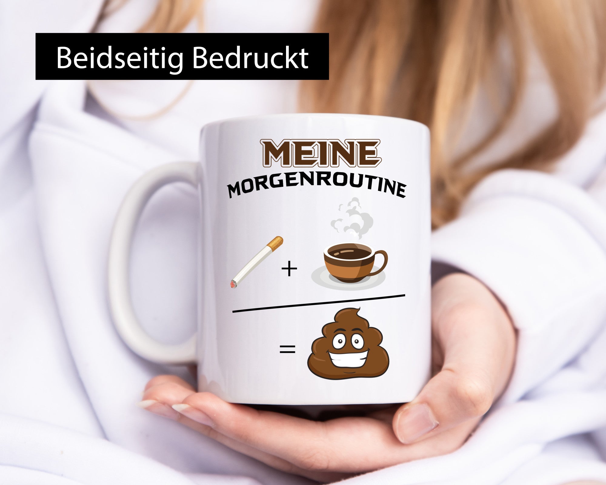 Meine Morgenroutine Geschenkidee Humor Tasse