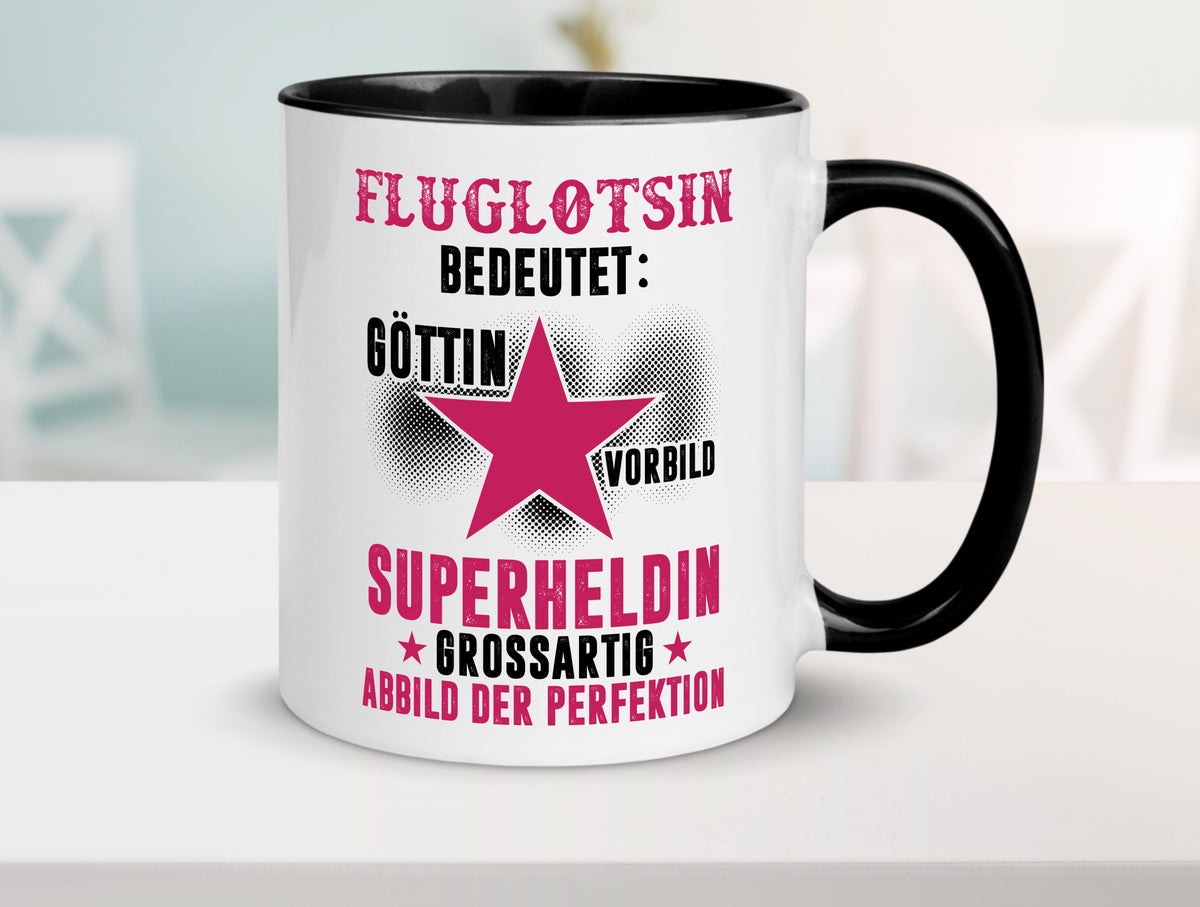 Bedeutung von Fluglotsin | Flughafen Flugverkehr Geschenkidee Humor Tasse