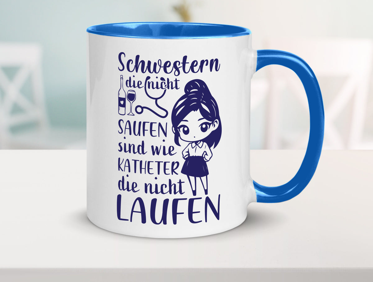 Schwestern die nicht saufen | Krankenschwester Alkolhol Geschenkidee Humor Tasse
