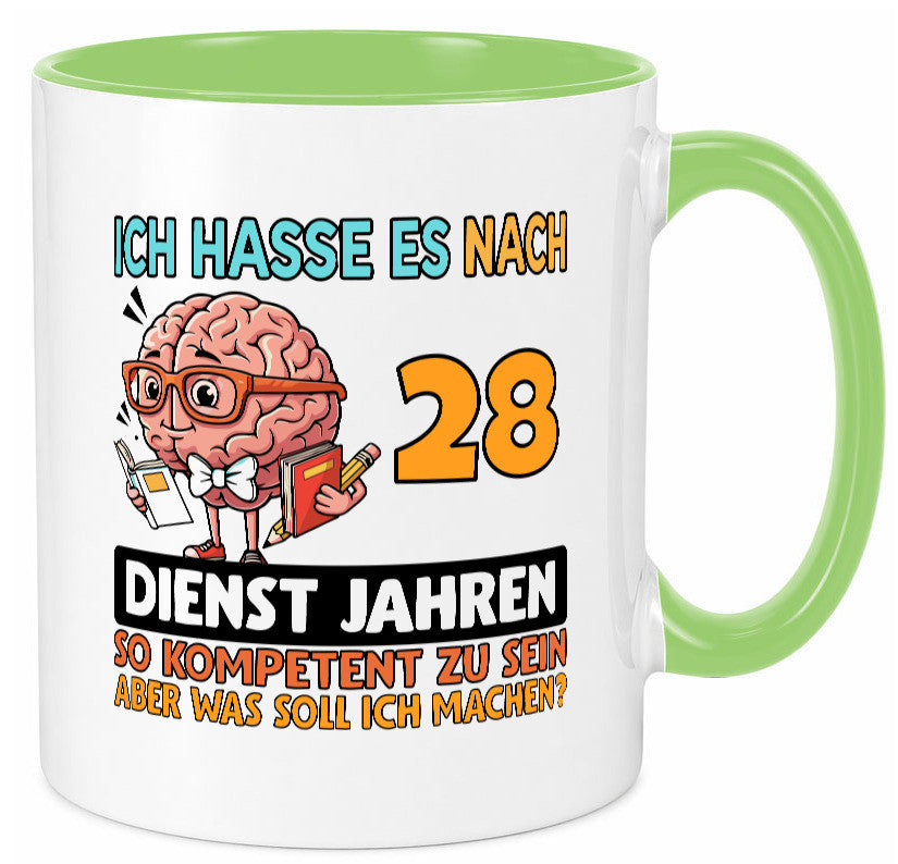 28 Dienstjahre | Arbeit Kompetent Geschenkidee Kollegen Büro Humor Tasse