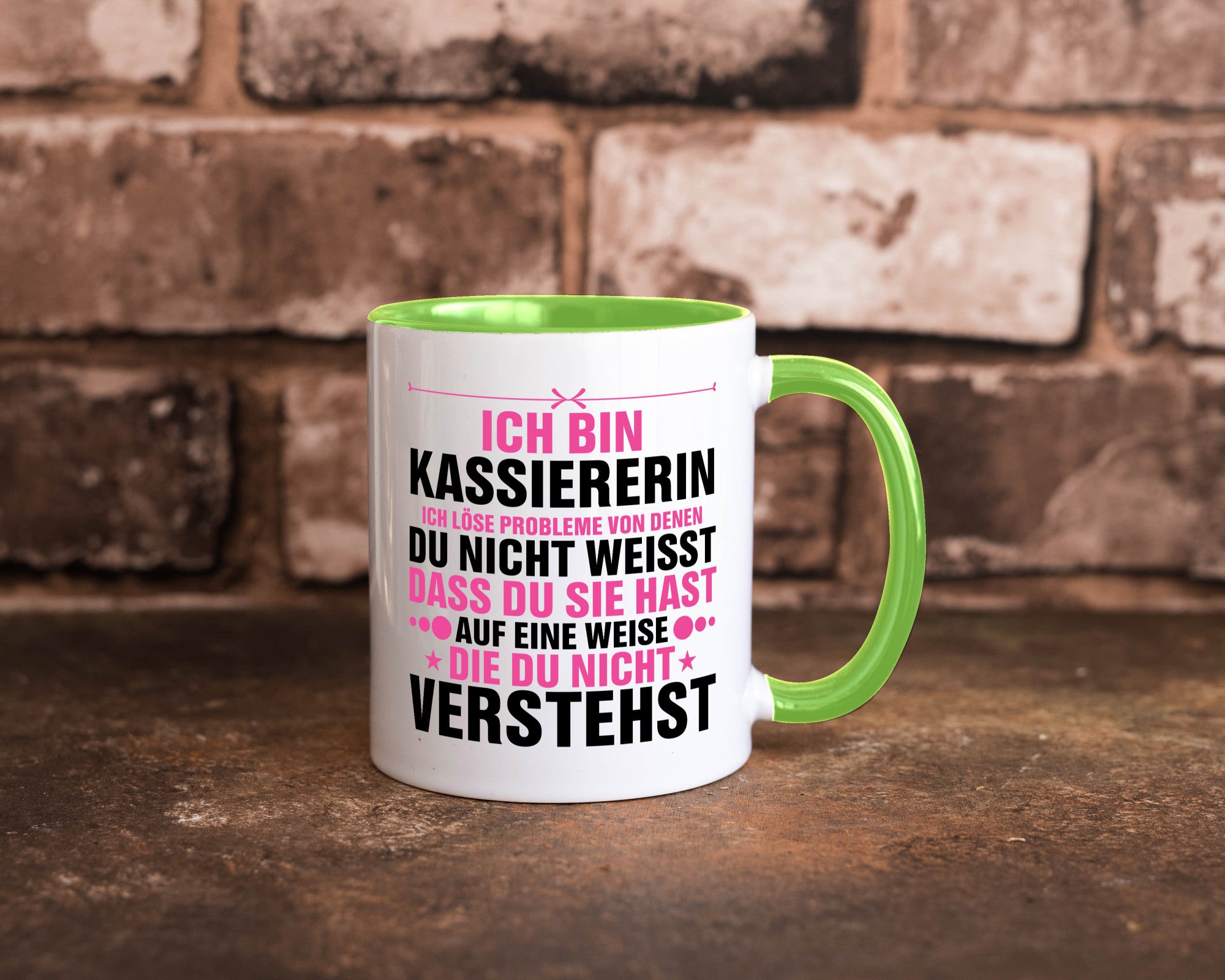 Löse Probleme: Kassiererin v2 lustiger Spruch Geschenk Humor Geschenkidee Tasse