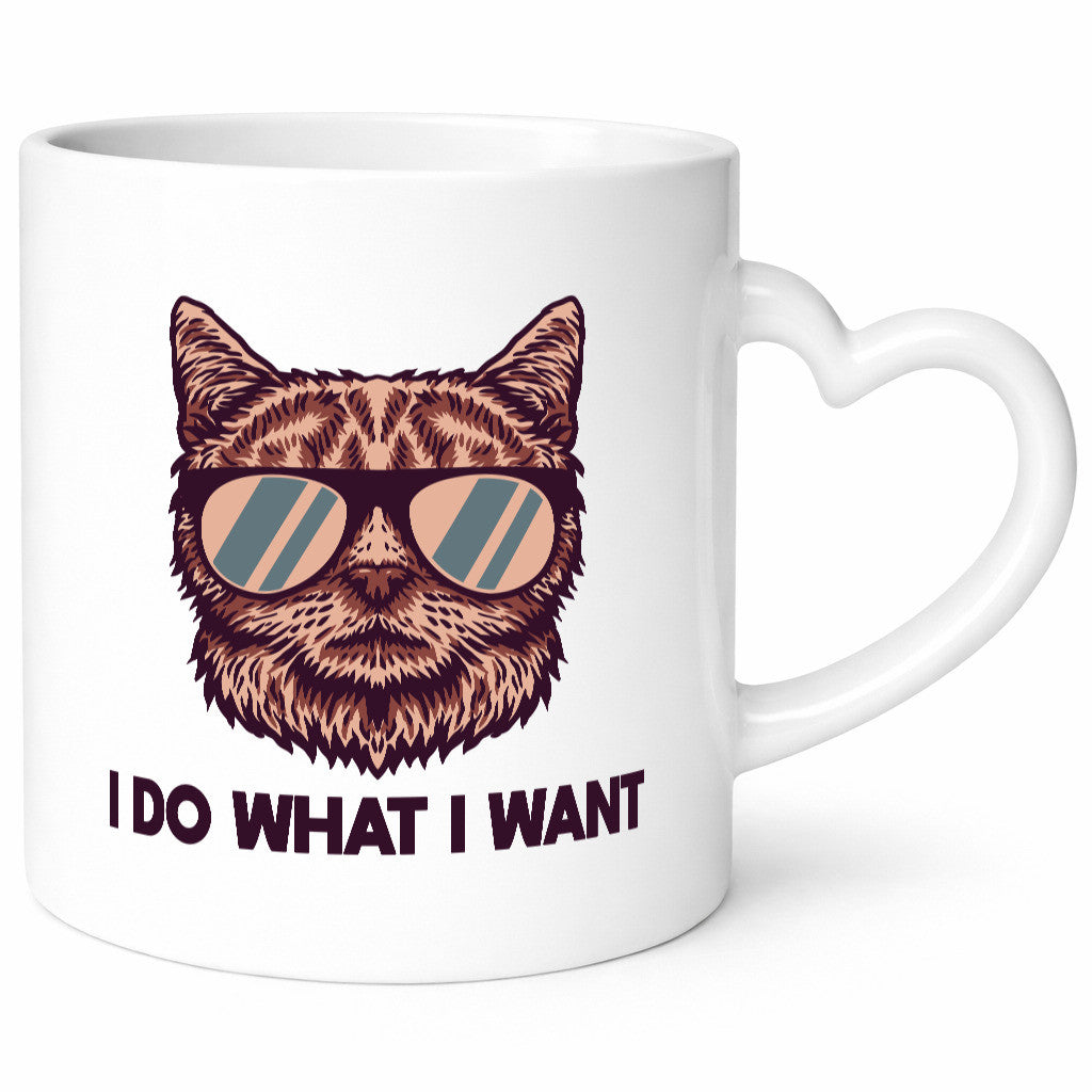 I do what want | Katze Brille Geschenkidee Tierliebhaber Humor Tasse