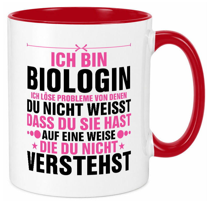 Löse Probleme: Biologin | Biologie Naturforscherin lustig Humor Geschenkidee Tasse
