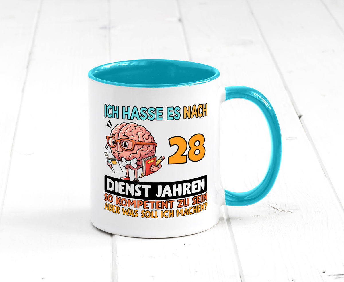28 Dienstjahre | Arbeit Kompetent Geschenkidee Kollegen Büro Humor Tasse