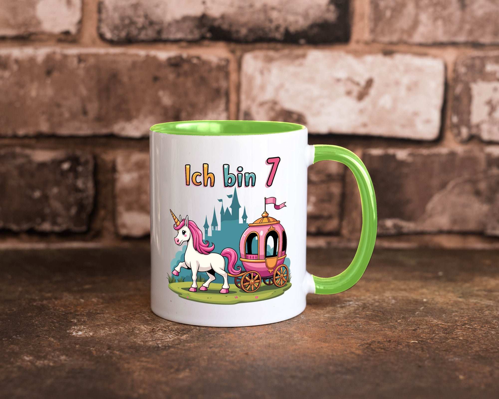 7. Geburtstag | Prinzessin in Kutsche Einhorn lustiger Spruch Geschenk