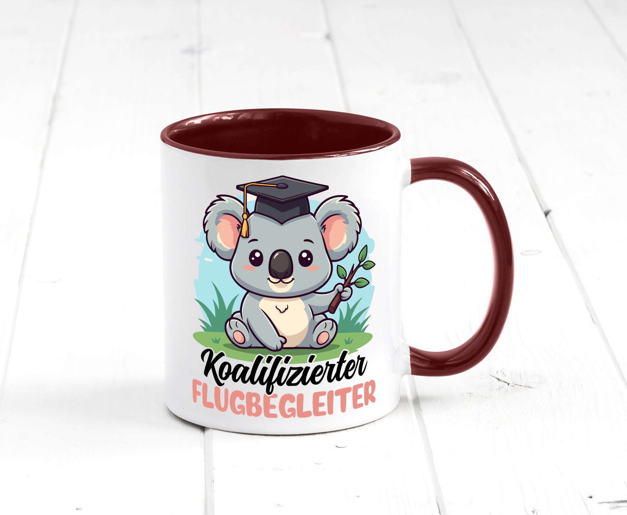 Koalifizierter Flugbegleiter | Steward Flughafen Geschenkidee Humor Tasse