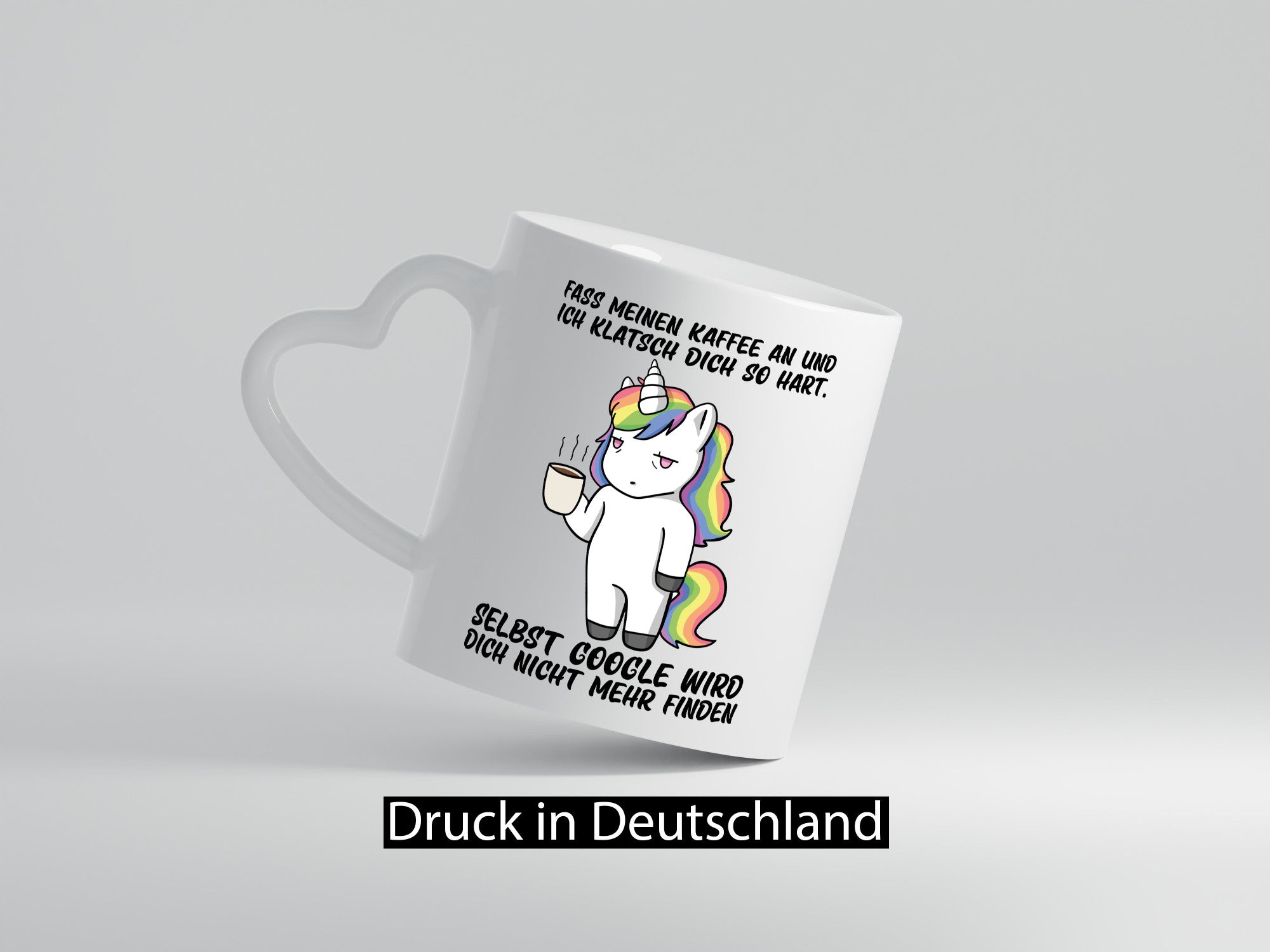 Kaffee nicht anfassen | drohendes Einhorn Google Spruch lustig Humor