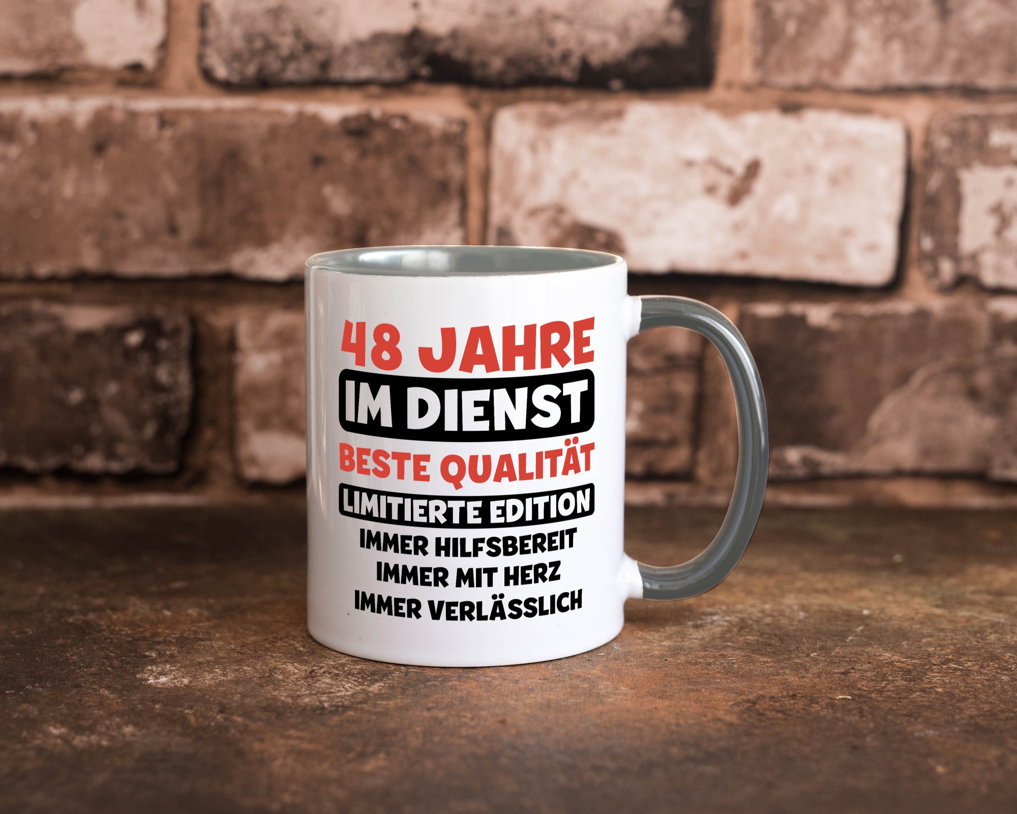 48 Jahre im Dienst | Jubiläum Arbeit v3 Humor Kollegen Büro Geschenkidee Tasse