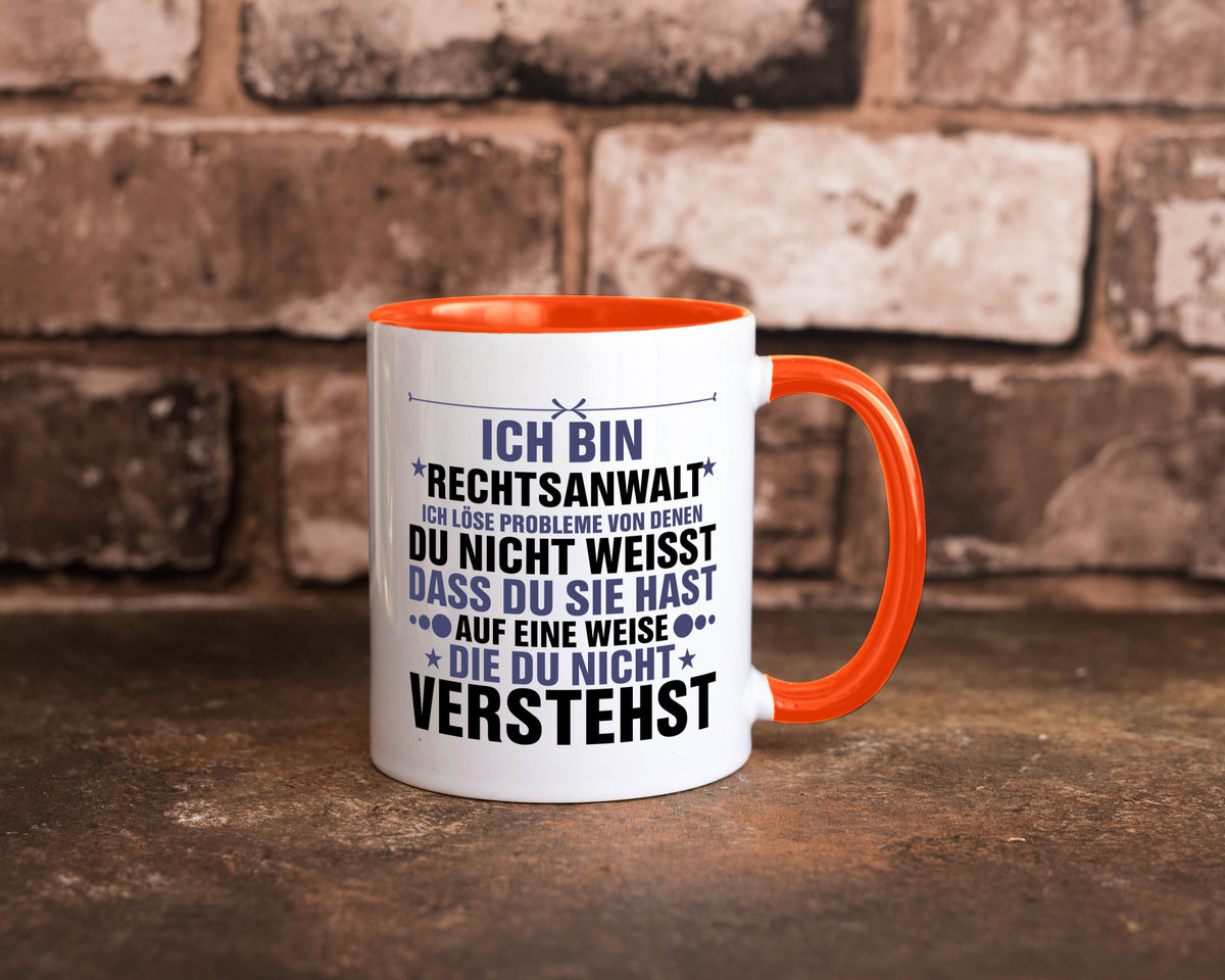Löse Probleme: Rechtsanwalt | Anwalt Jurist v2 lustig Humor Geschenkidee Tasse